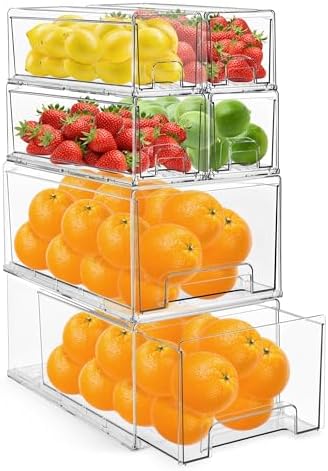 Sorbus Fridge Drawers - Clear Stackable Pull Out Refrigerator