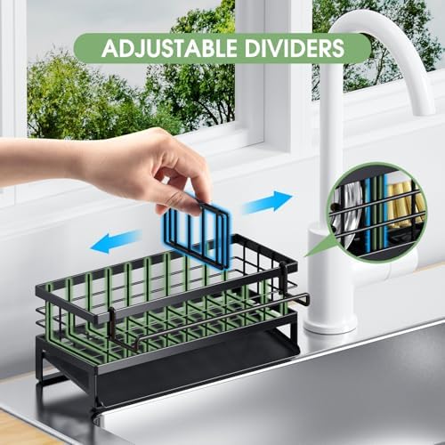 Self-Draining Kitchen Sink Caddy, Black