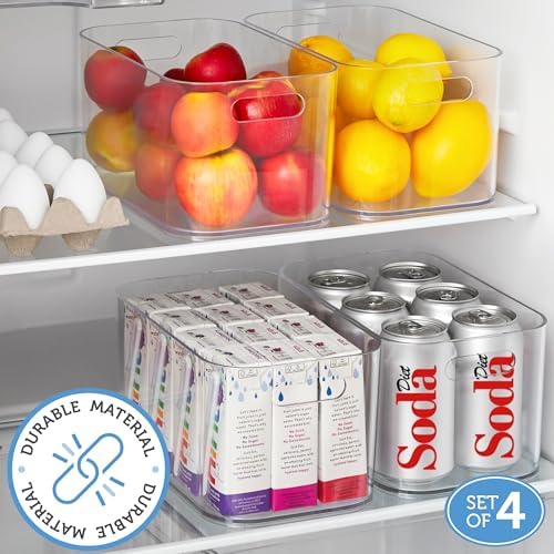 STORi Bliss 10" x 6" Clear Pantry Organizer Bins, Set of 4