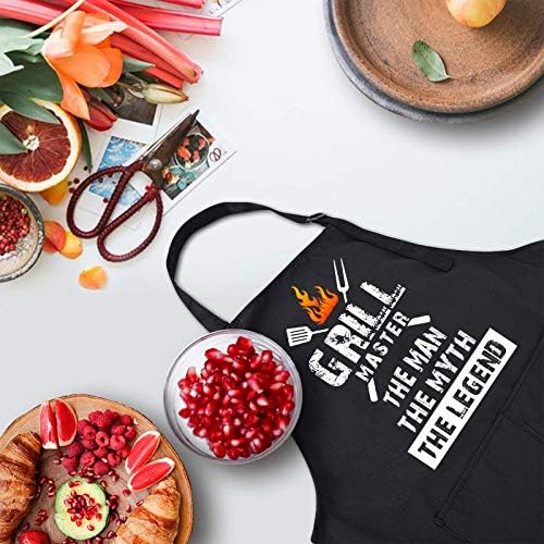 Rosoz Funny BBQ Chef Aprons for Men, Grill Master, Kitchen Cooking