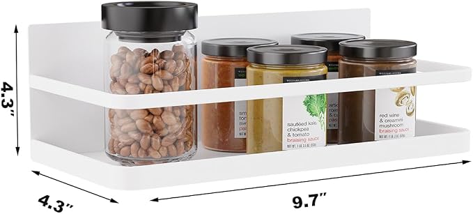 Magnetic Spice Rack Organizer Single Tier Refrigerator Spice Storage Shelf - Image 2