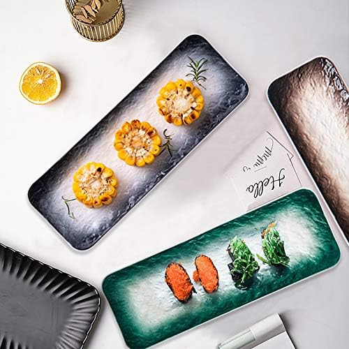Eglaf 11.5'' Ceramic Platters, Rectangular Sushi Plates, Set of 3