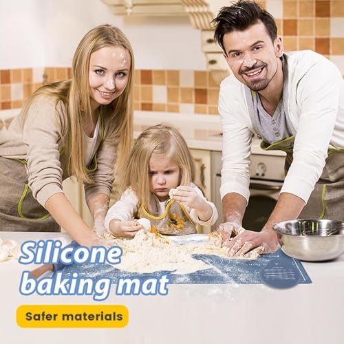 38cm Rolling pins for baking & 60x40cm Silicone Baking mats Set