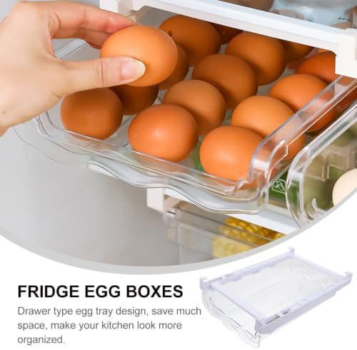Egg Holder Drawer Refrigerator Organizer Dispenser White Plastic