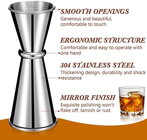 Yinkin 9 Pcs Jigger Bartending Cocktail 2 oz 1 oz Japanese Double