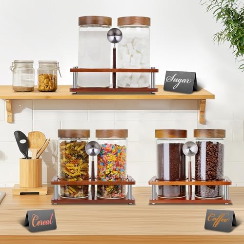 Glass Coffee Grounds Container with Shelf, 2 × 45 oz Glass Coffee