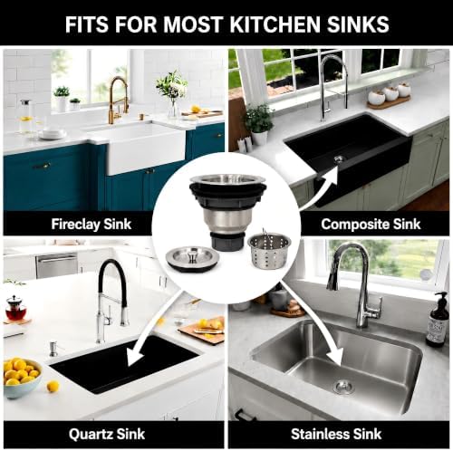 3-1/2-Inch Stainless Steel Kitchen Sink Drain Assembly Kit