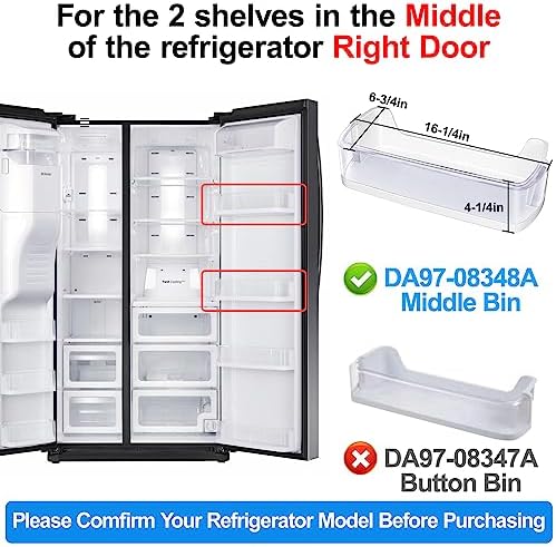 [2 PACK] Upgraded DA97-08348A Refrigerator Door Shelf Bin Replacement