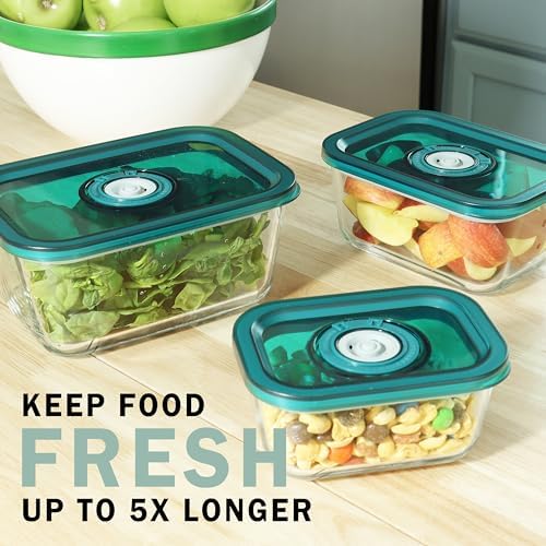 Avid Armor BPA-Free Borosilicate Glass Vacuum Containers, Set of 3