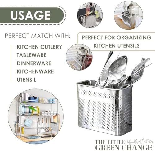 Kitchen Utensils Chopsticks Holder Drying Rack Basket with Hooks 2