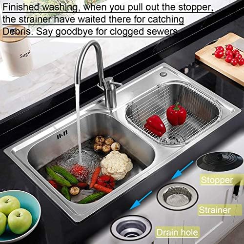Seatery 4PCS Kitchen Sink Stopper Strainer, 6 Inch Round Large