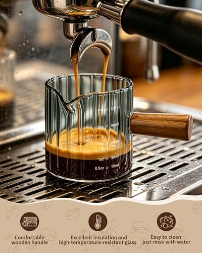 2Pcs Espresso Cups 4oz, V-Spout Espresso Shot Cups, Coffee