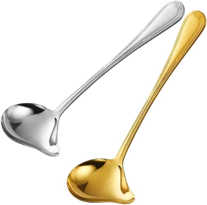2-Pack Gravy Spoon Small Ladle for Sauce/Gravy / .1 Ounce mini Stainless Steel by Cyoufine