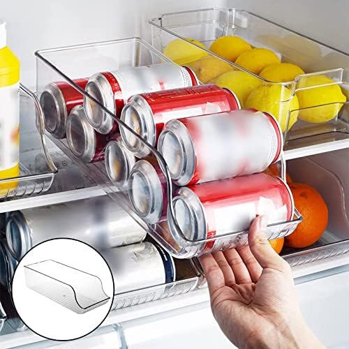Refrigerator Organizer Clear Plastic Beverage Canned Food Dispenser