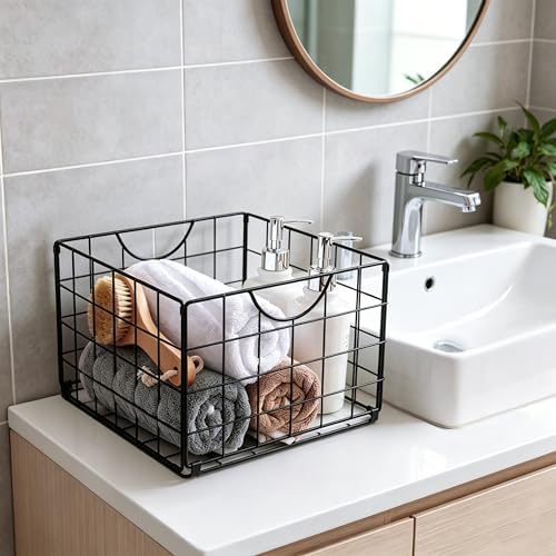 DINGTAI Metal Wire Basket Organizer Foldable Set of 6, Food Storage
