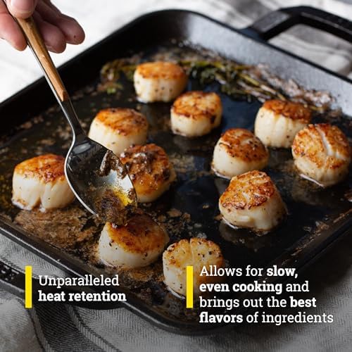 Lodge Chef Collection 11 Inch Pre-Seasoned Cast Iron Square Grill Pan