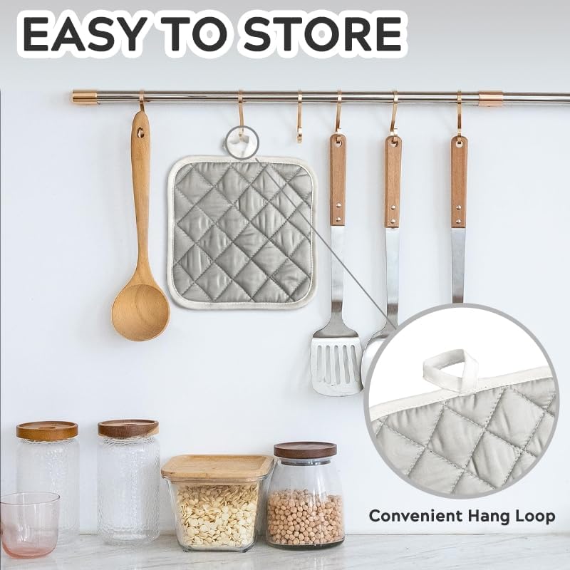 Pot Holder for Kitchen 4pcs,Blue and White Pattern with Intricate
