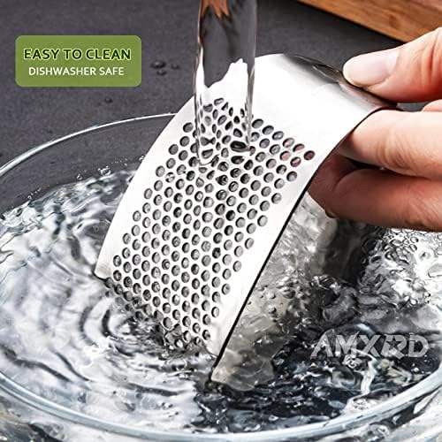 Stainless Steel Garlic Press Rocker with Silicone Peeler