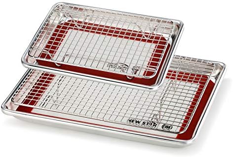 New Star Foodservice 1028768 Commercial-Grade Bun Pan/Baking Sheet, Baking Mat by NewStarFoodservice