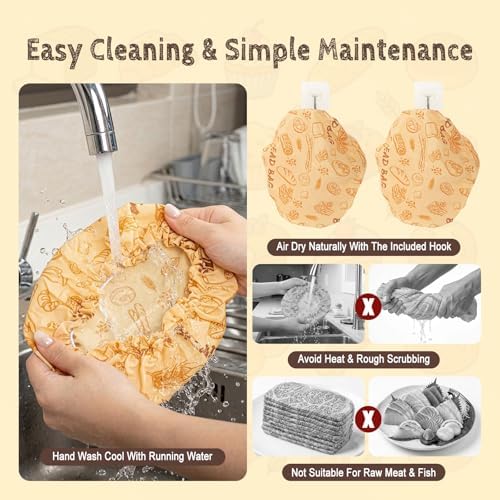 2 Pack Beeswax Bowl Covers, 8.8 Inch