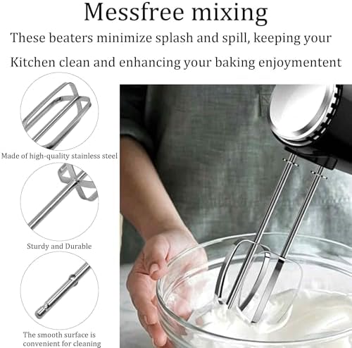 2Pcs Hand Mixer Beaters Attachments, Flat Stainless Steel Strip Beater