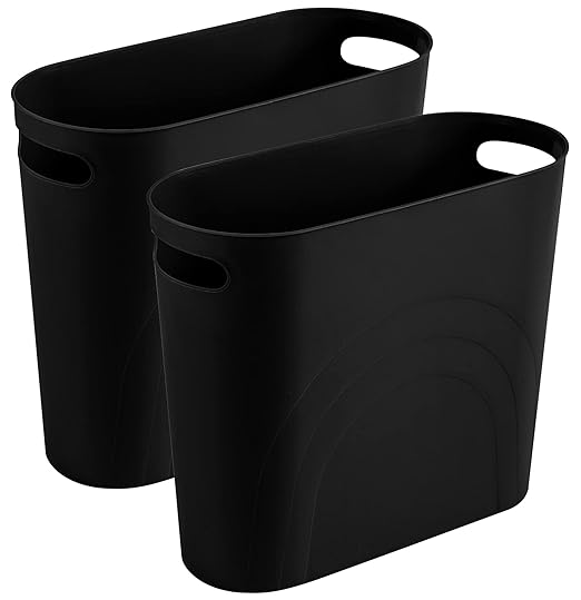 rejomiik Small Trash Can, Slim Garbage Can Plastic Waste Basket by rejomiik