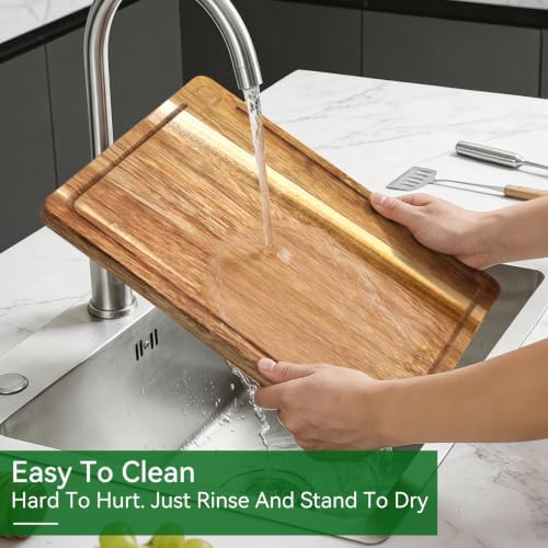 Acacia Wood Cutting Board Set of 3 – Non-Toxic & Pre-Oiled Cutting