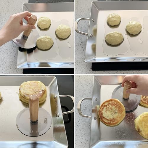 DEAD SKIN Hotteok Hand Presser Wood Handle Korean Style Pancake