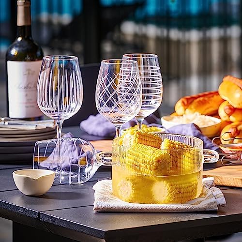 Le'raze Glass Cooking Pot with Lid - 1.6L (54oz) Heat Resistant