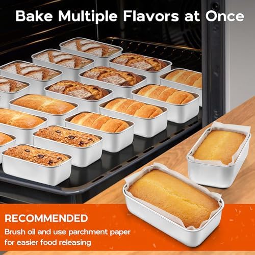 Onader Mini Loaf Pan for Baking Bread 6 Pack, 61⁄4 x 35⁄8 Inch