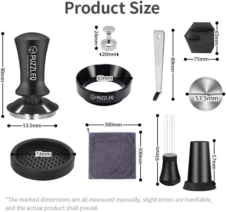 54mm Espresso Accessories Kit, Spring Loaded Calibrated Tamper,mat,WDT