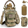 DEFUNX Half Gallon Water Bottle Insulated with Sleeve - Tactical 64 oz