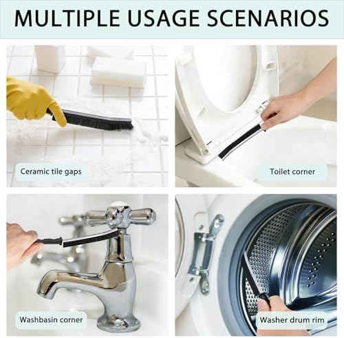Crevice Cleaning Brush Set, Multi-Purpose Hard Bristle Brushes for