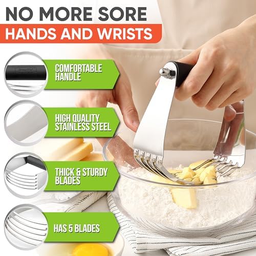 Spring Chef Large Dough Blender For Baking - Durable Pastry Blender