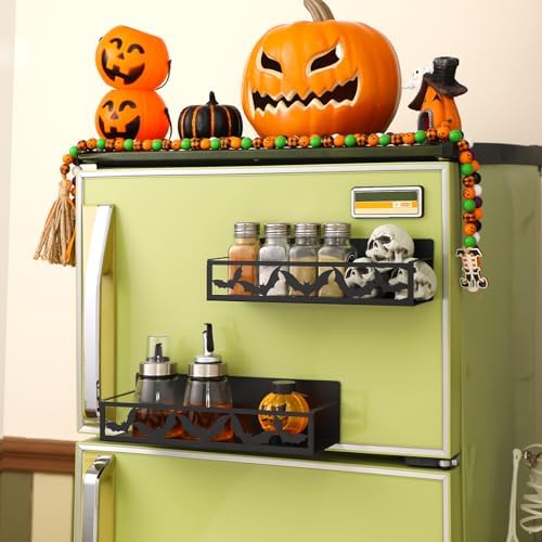 Beeveer 2 Pcs Magnetic Spice Rack, Black