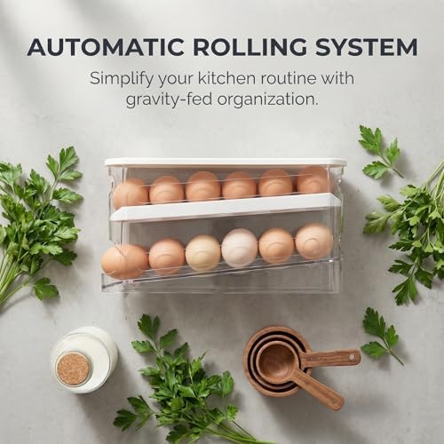 Auto-Rolling Egg Dispenser with Lid, 1 Pack