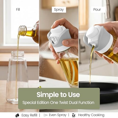 Olive Oil Dispenser, 7.7 oz Glass, Set of 2