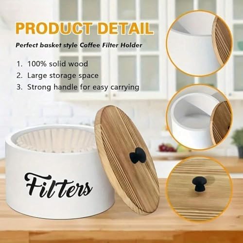 Handcrafted Wooden Coffee Filter Holder Protects From Dusts and Damage