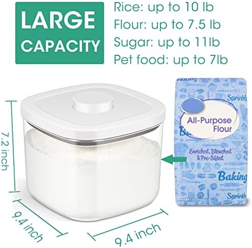 TBMAXS Airtight Rice Container 10 Lbs, Clear Plastic Food Storage