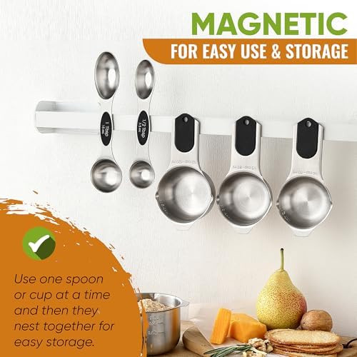 Spring Chef Stainless Steel Magnetic Measuring Cups & Spoons, Set of 9