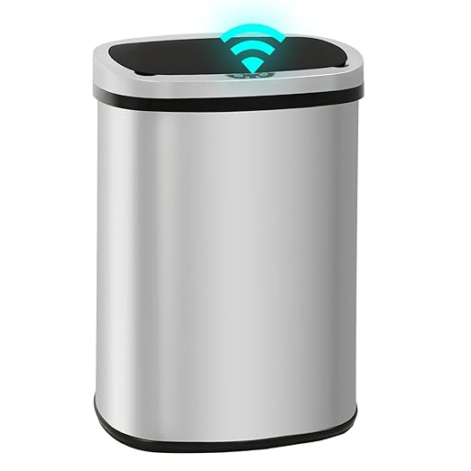 PayLessHere | 13 Gallon Stainless Steel Trash Can | Steel | Automatic Touchless by PayLessHere