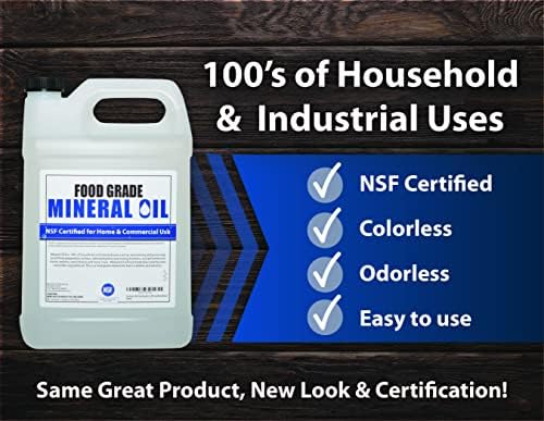 Food Grade Mineral Oil, 4-Pack of Gallons