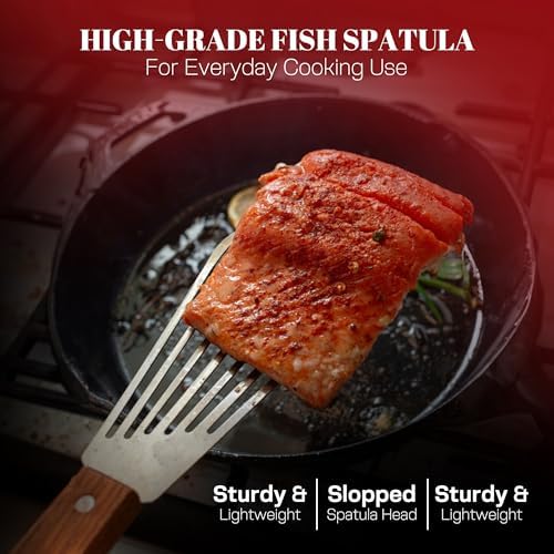 Fish Spatula, 2 Pack Slotted Stainless Steel Fish Turners