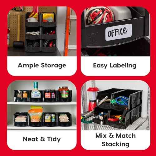 IRIS USA 8-Pack Large Stackable Storage Bins