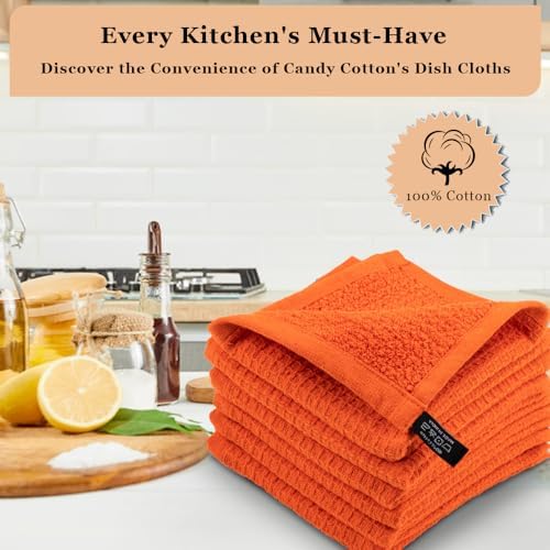 Dish Towels|Kitchen Dish Cloths Two-sided Waffle Terry|12x12 Inches