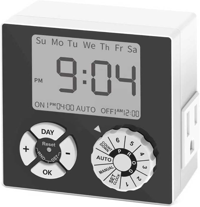 TiFFCOFiO Indoor Mechanical Outlet Timer, 3 Prong Timers by TiFFCOFiO