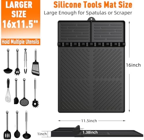 Silicone Grill Mat Compatible with Blackstone, Black