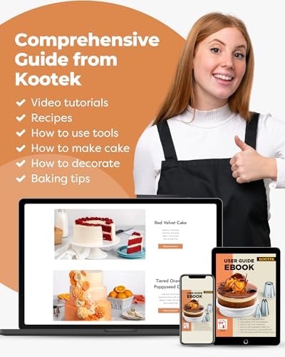 Kootek 140 Piping Bags and Tips Set Frosting Piping Kit for Beginner &