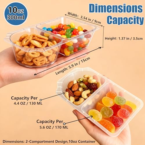 20 Pack 10 OZ Snack Containers with Lids | Reusable Snack Pack