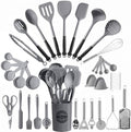 Kikcoin 43 PCS Silicone Kitchen Utensils Set, Gray